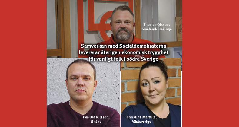 Ordförandena i LO-distrikten i Småland-Blekinge, Skåne och Västsverige.
